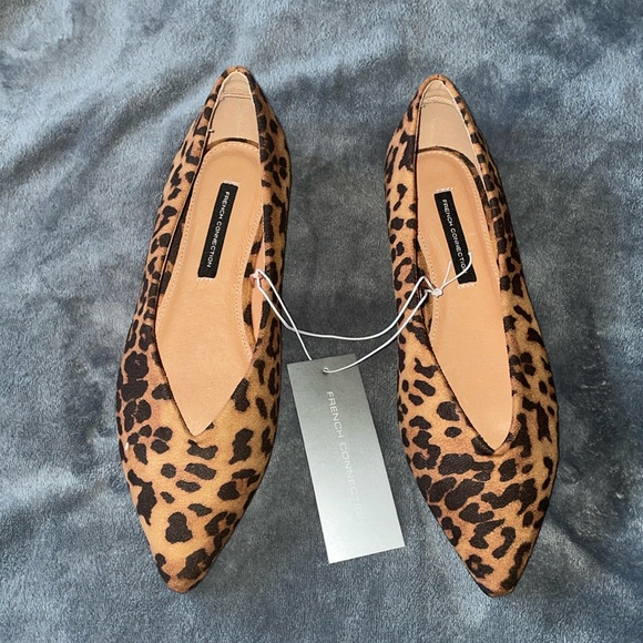 French Connection Women's Daisy Faux Suede Pointed Toe Slip On Ballet Flats - Picture 4 of 8